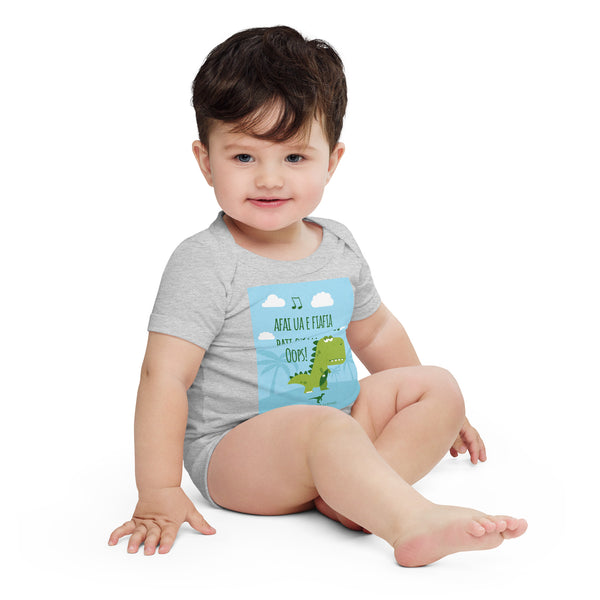 Afai ua e fiafia Baby short sleeve one piece - Measina Treasures of Samoa