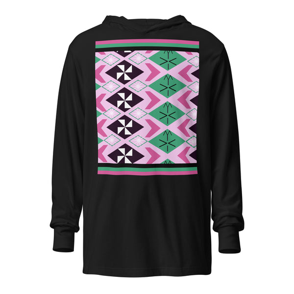 Taimane Hooded long-sleeve tee - Measina Treasures of Samoa