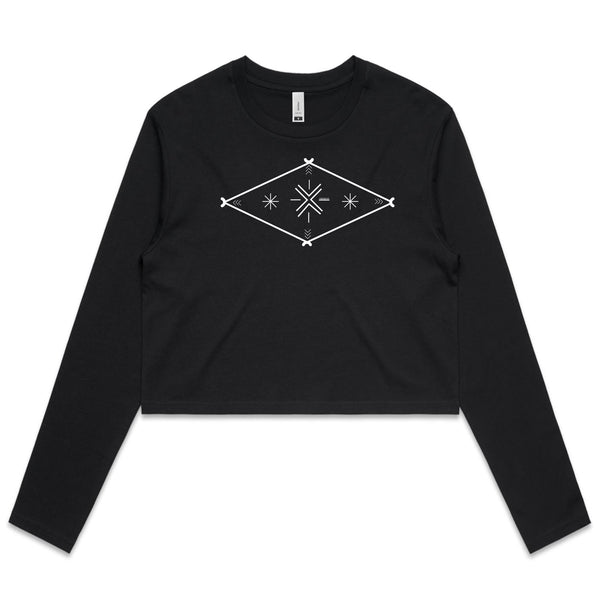 Malu Long Sleeve Crop Tee - Measina Treasures of Samoa