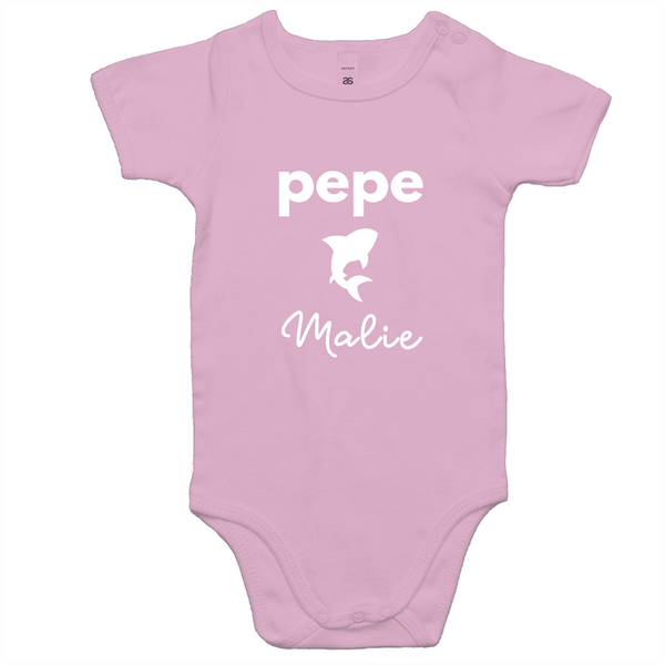 Pepe Malie (Baby Shark) Cotton Baby Onesie Romper - Measina Treasures of Samoa
