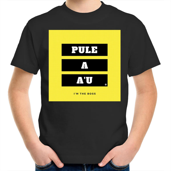 Pule A A'u - I Am the Boss Kids Youth Crew T-Shirt - Measina Treasures of Samoa