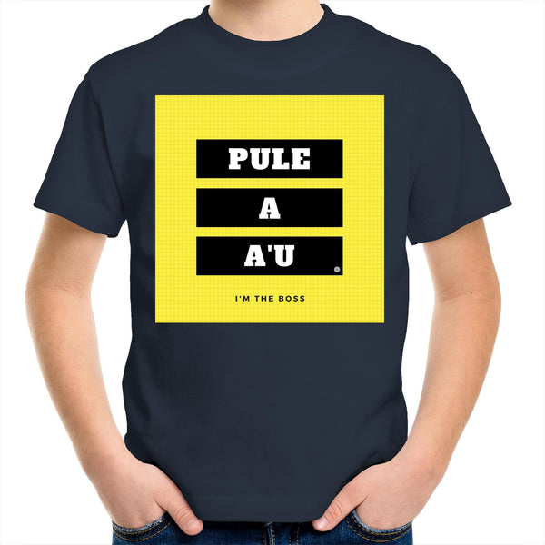Pule A A'u - I Am the Boss Kids Youth Crew T-Shirt - Measina Treasures of Samoa