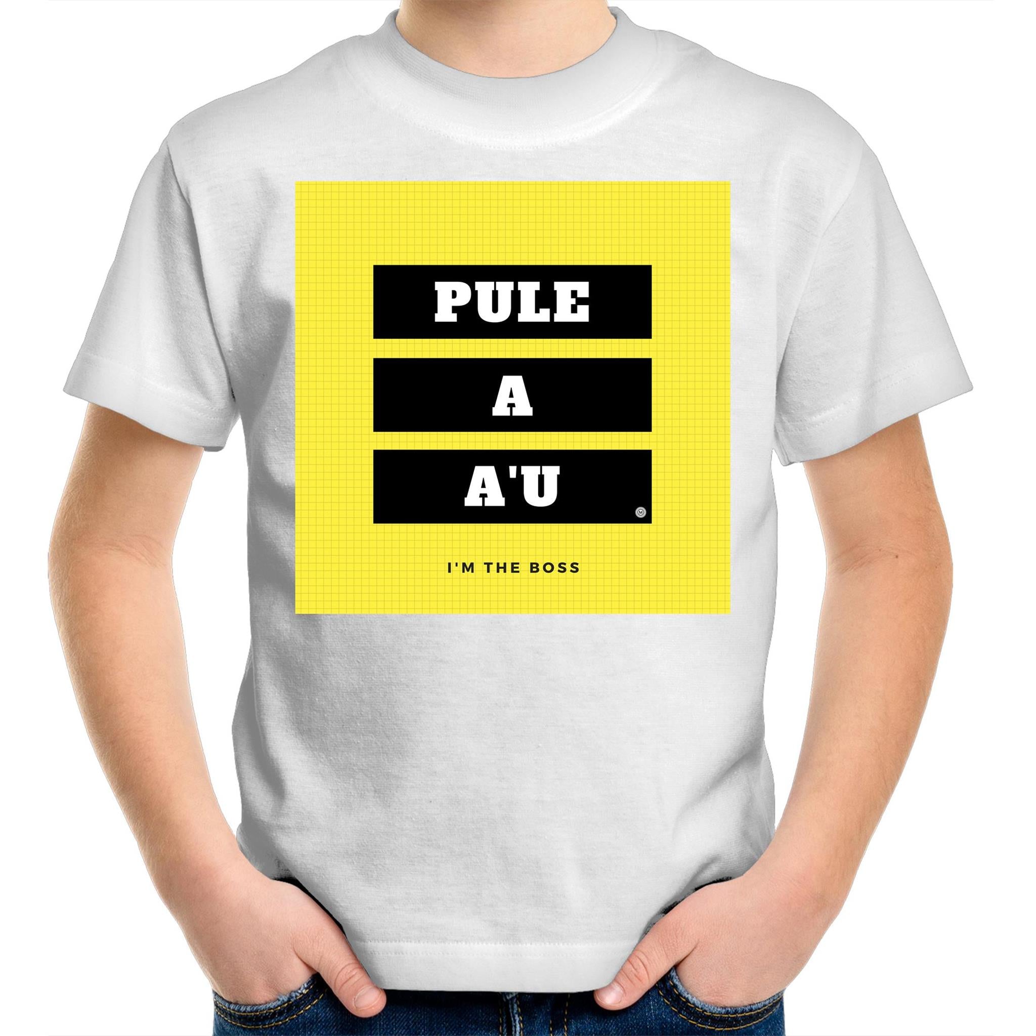 Pule A A'u - I Am the Boss Kids Youth Crew T-Shirt - Measina Treasures of Samoa