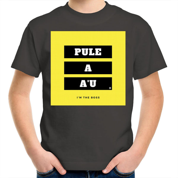 Pule A A'u - I Am the Boss Kids Youth Crew T-Shirt - Measina Treasures of Samoa