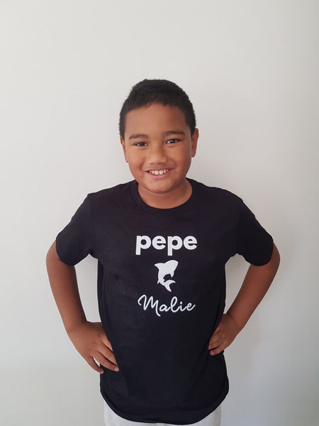 Pepe Malie (Baby Shark) Kids Youth Cotton T-Shirt - Measina Treasures of Samoa