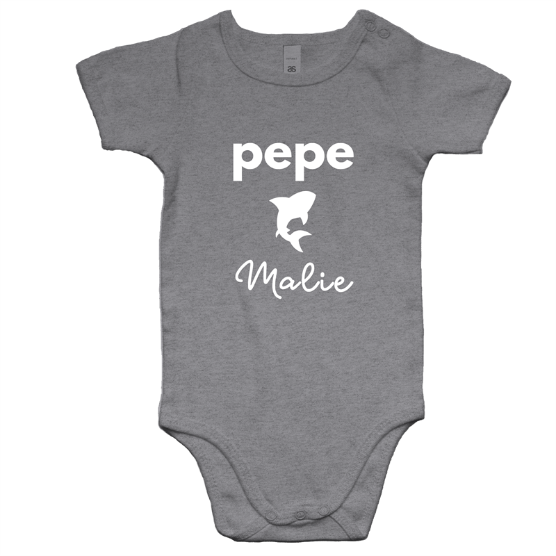 Pepe Malie (Baby Shark) Cotton Baby Onesie Romper - Measina Treasures of Samoa