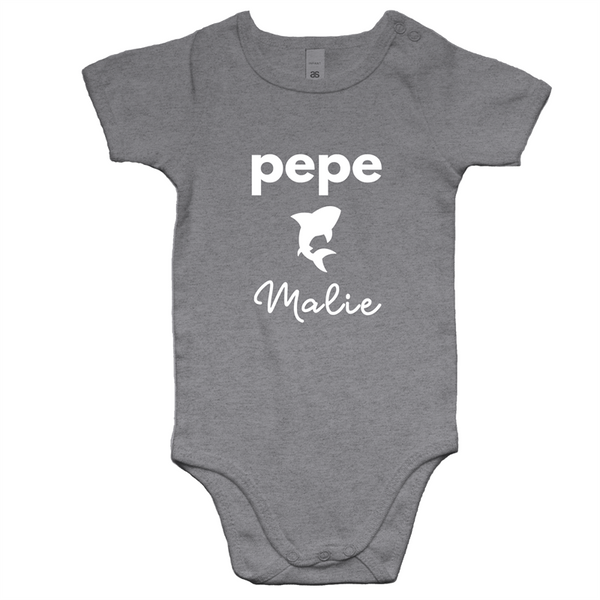 Pepe Malie (Baby Shark) Cotton Baby Onesie Romper - Measina Treasures of Samoa