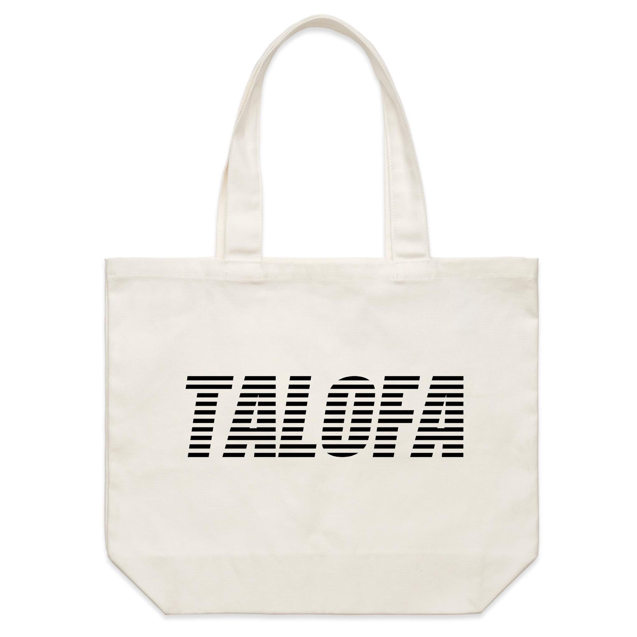 Talofa Shoulder Canvas Tote Bag - Measina Treasures of Samoa