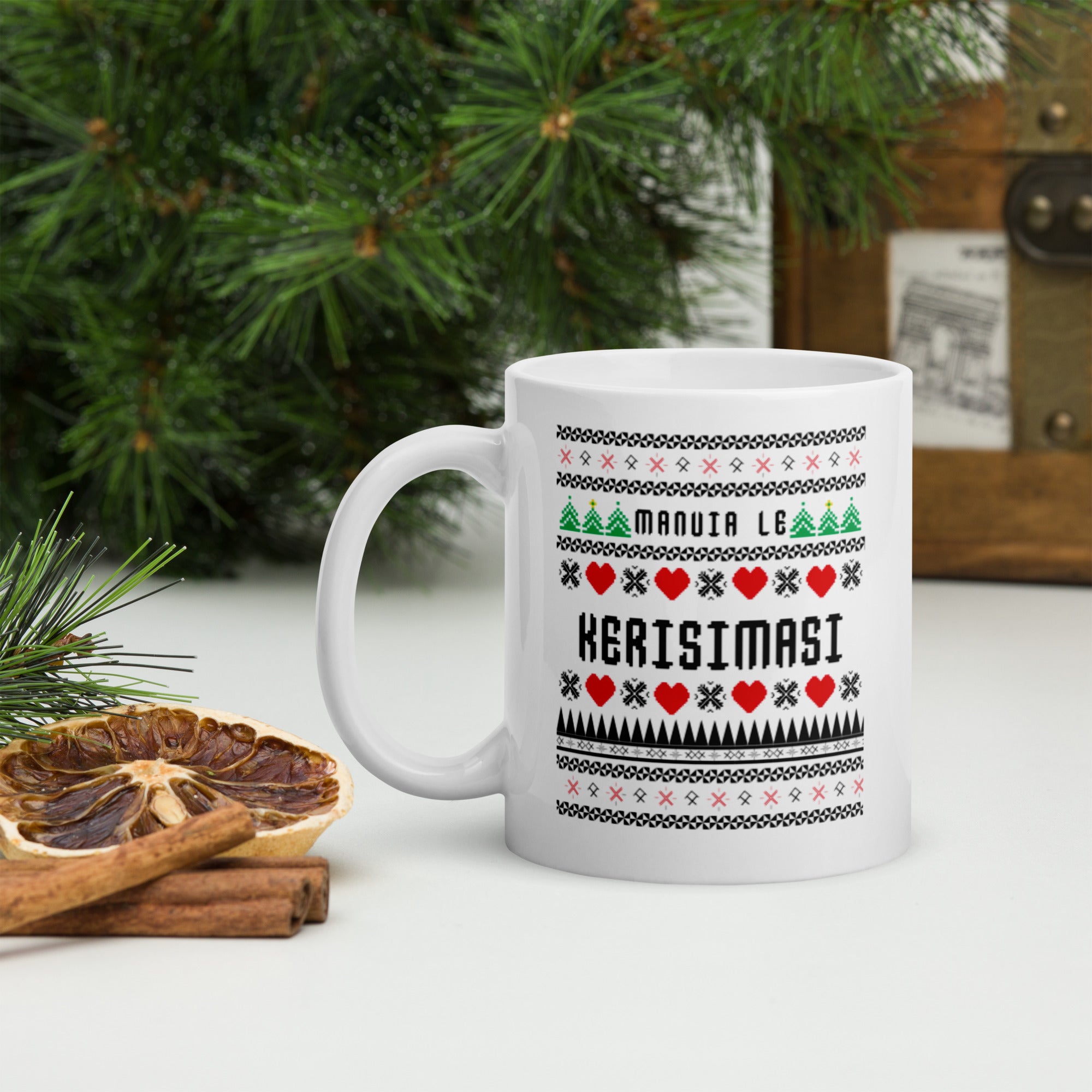 Manuia le Kerisimasi White glossy mug - Measina Treasures of Samoa