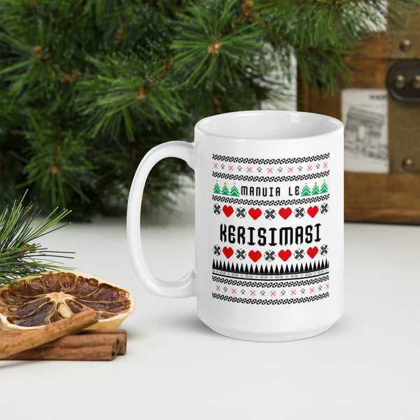 Manuia le Kerisimasi White glossy mug - Measina Treasures of Samoa
